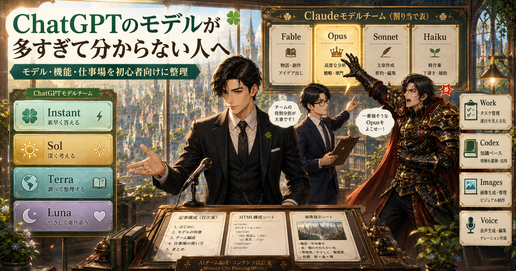 ChatGPTのモデルが多すぎて分からない人へ|Sol・Terra・Luna、Work・Codex・Claudeの違いを初心者向けに整理